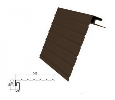 J-фаска ( ветровая, карнизная планка ) коричневая для винилового сайдинга от производителя  Россия по цене 640 р