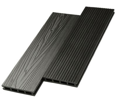 Террасная доска ДПК двусторонняя New 3D тиснение + вельвет Графит от производителя NanoWood по цене 470 р Террасная доска ДПК двусторонняя New 3D тиснение + вельвет Графит от производителя NanoWood по цене 470 р