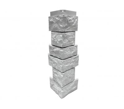 Угол наружный Цокольный сайдинг «Камень северный» Белый от производителя  Nordside по цене 515 р