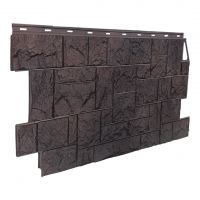 Фасадные панели (цокольный сайдинг) коллекция камень дикий - Коричневый